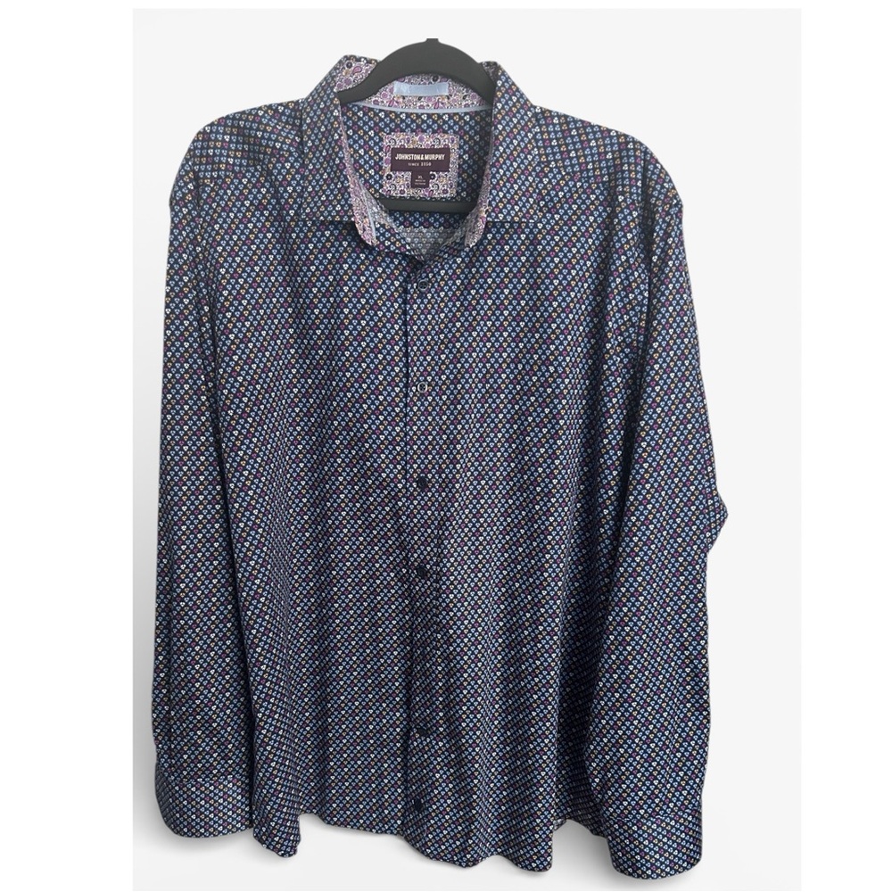 Johnston & Murphy Men’s Button Up Casual Multicolor Long Sleeve Shirt
